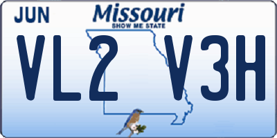 MO license plate VL2V3H