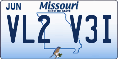 MO license plate VL2V3I