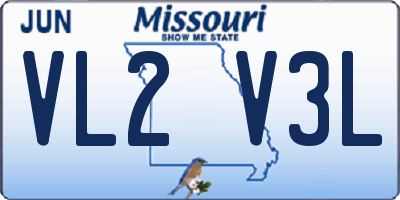 MO license plate VL2V3L