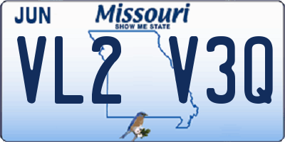 MO license plate VL2V3Q