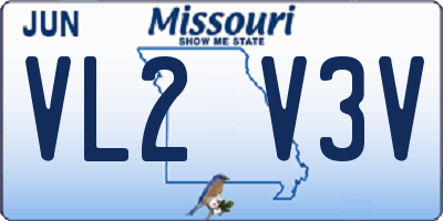 MO license plate VL2V3V