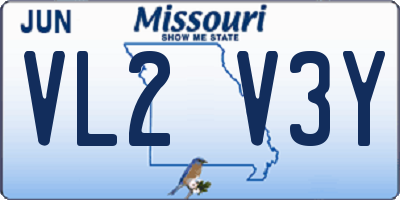 MO license plate VL2V3Y