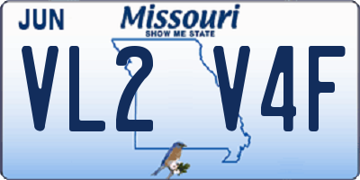 MO license plate VL2V4F
