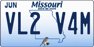 MO license plate VL2V4M
