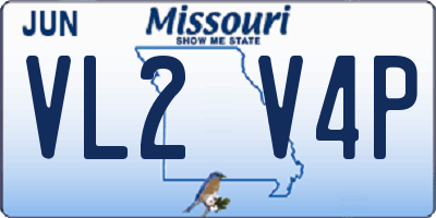 MO license plate VL2V4P