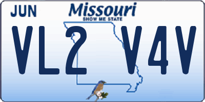 MO license plate VL2V4V