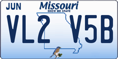 MO license plate VL2V5B