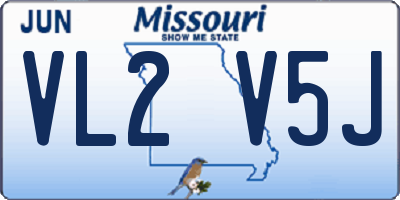 MO license plate VL2V5J