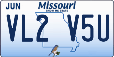MO license plate VL2V5U