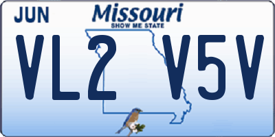 MO license plate VL2V5V