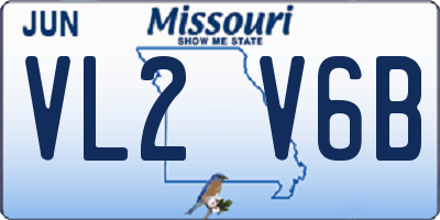 MO license plate VL2V6B