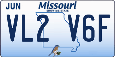 MO license plate VL2V6F
