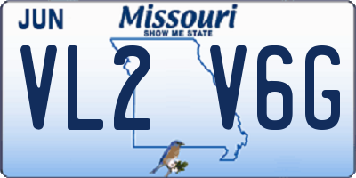 MO license plate VL2V6G