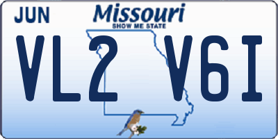 MO license plate VL2V6I