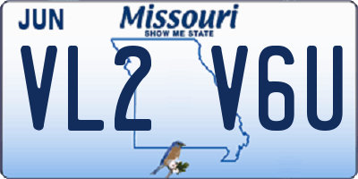 MO license plate VL2V6U