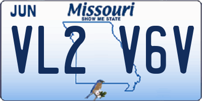 MO license plate VL2V6V