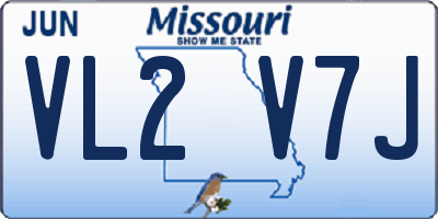 MO license plate VL2V7J