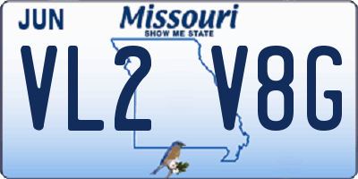 MO license plate VL2V8G