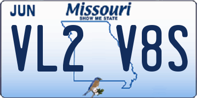 MO license plate VL2V8S
