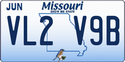 MO license plate VL2V9B