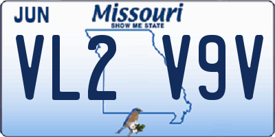 MO license plate VL2V9V