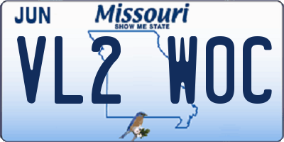 MO license plate VL2W0C