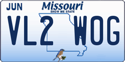 MO license plate VL2W0G