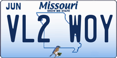 MO license plate VL2W0Y