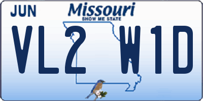 MO license plate VL2W1D