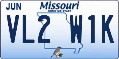 MO license plate VL2W1K
