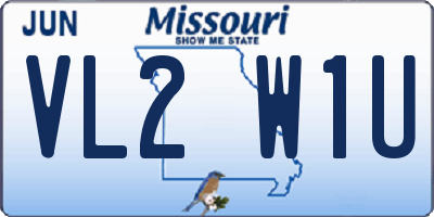 MO license plate VL2W1U