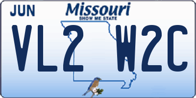 MO license plate VL2W2C