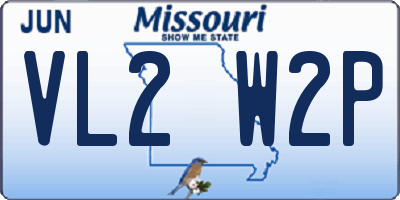 MO license plate VL2W2P