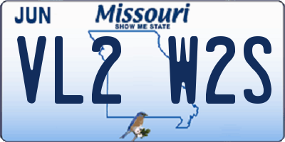 MO license plate VL2W2S