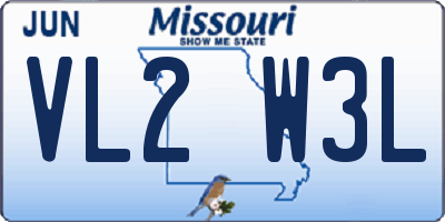 MO license plate VL2W3L