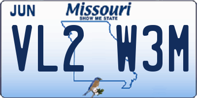 MO license plate VL2W3M