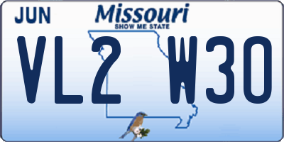 MO license plate VL2W3O
