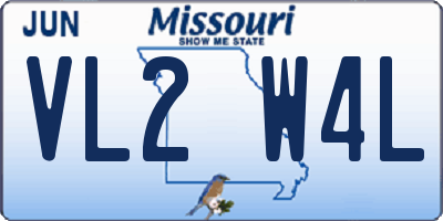 MO license plate VL2W4L