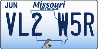 MO license plate VL2W5R
