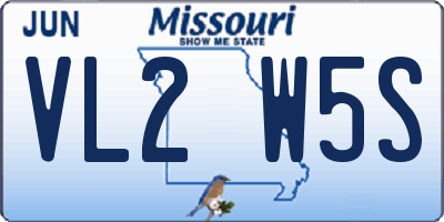 MO license plate VL2W5S