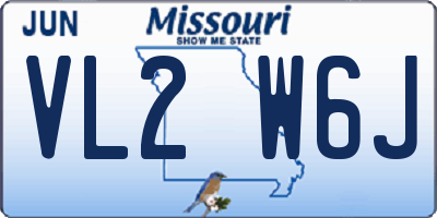 MO license plate VL2W6J