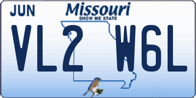 MO license plate VL2W6L