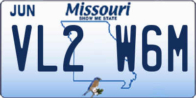MO license plate VL2W6M