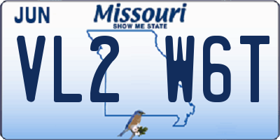 MO license plate VL2W6T