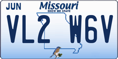 MO license plate VL2W6V