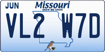 MO license plate VL2W7D