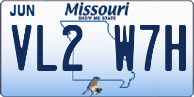 MO license plate VL2W7H
