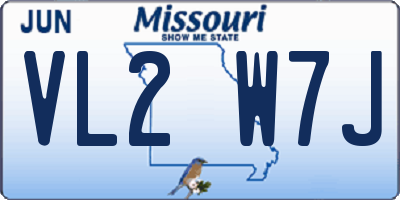 MO license plate VL2W7J