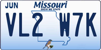 MO license plate VL2W7K