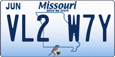 MO license plate VL2W7Y